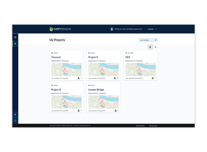 The project management screen gives users visibility of, and access to, the projects they're involved in, with a short summary of when each was last updated, number of users involved, and the respective client for each.